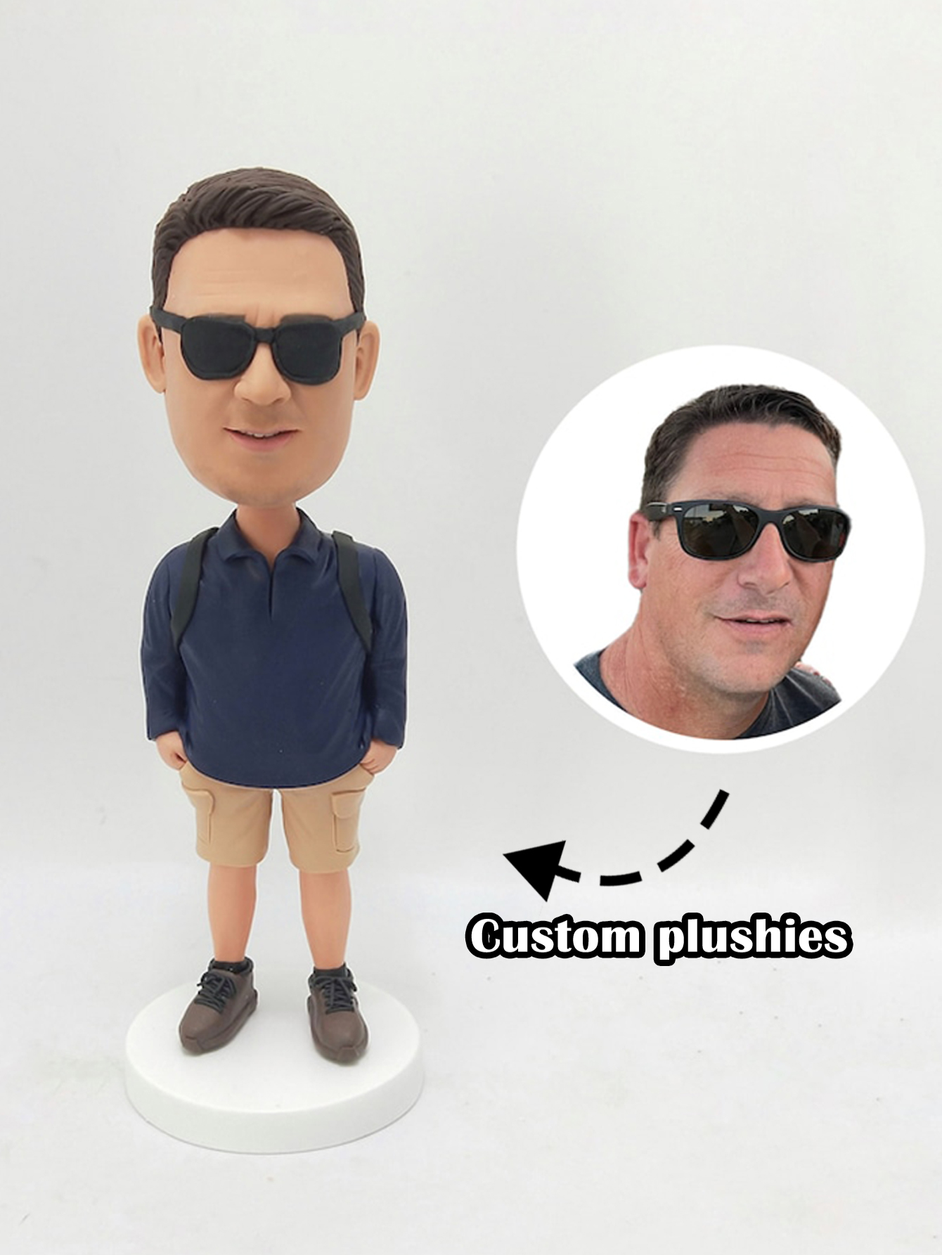 Custom Men's Bobblehead Dolls, Custom Travel Figurines